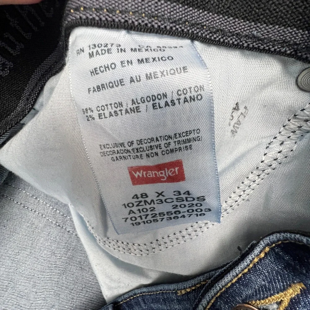 Wrangler Authentics Jeans Mens 48x34 Blue Comfort Flex Straight Leg Denim Casual